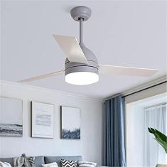 Imagem de Ventilador de teto de 42 polegadas com iluminação LED, 3 velocidades, lâmpada de teto com ventilador ultrassilencioso regulável em três cores com controle remoto, adequada para sala de estar