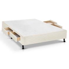 Imagem de Cama Box Base C Gavetas Viuva Poli Tecido Clean 128X27 C 4 Gavs Castor