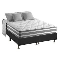 Imagem de Cama Box Queen: Colchão Molas Ensacadas Anjos Masterpocket Duo Sono+ Base Crc Suede Gray(158X198)