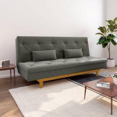 Imagem de Sofá Cama 3 Lugares em Suede Tokio Yescasa Cinza
