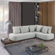 Imagem de Sofá De Canto 4 Lugares Com Almofadas Decorativas Paris 2322 Estofart