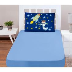 Imagem de Jogo De Lençol Solteiro Soft 2 Peças Fronha Astronauta