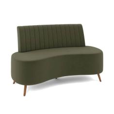 Imagem de Sofá 2 Lugares Living 135cm Pé Palito Maraú Bouclê Verde K01 - D'Rossi