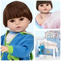 Imagem de Boneco Bebê Reborn Menino 100 % Silicone Lindos Acessórios - Cegonha R