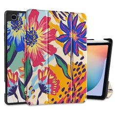 Imagem de MEEgoodo Capa para Samsung Galaxy Tab S6 Lite de 10,4 polegadas 2022 2020 com suporte para caneta S, capa para tablet inteligente com suporte de três dobras + capa traseira de TPU macio +