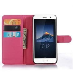 Imagem de Capa carteira Lenovo ZUK Z1, capa carteira flip de couro PU premium com compartimento para cartão, suporte e fecho magnético [capa interior à prova de choque de TPU] Compatível com Lenovo ZUK Z1