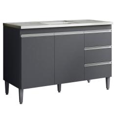 Imagem de Balcao Para Pia 116 Cm 2 Portas Andreia Cinza Reajl Cinza