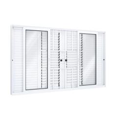 Imagem de Janela Veneziana Alumínio de Correr Central Flex 4 Folhas Móveis 2 Fix