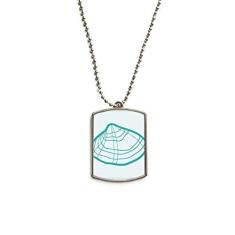 Imagem de DIYthinker Colar para animais de estimação com pingente de corrente de aço inoxidável e ilustração verde Marine Life Scallop