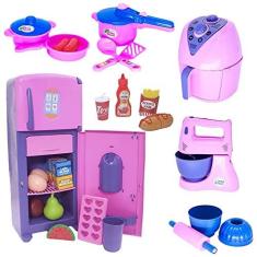 Imagem de Cozinha Brinquedo Menina Eletro Geladeira Lanche Panela 25p