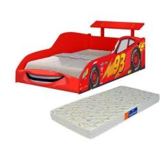 Imagem de Cama Solteiro Carro Mcveloz Vermelho Com Colchão - Loja Tigo