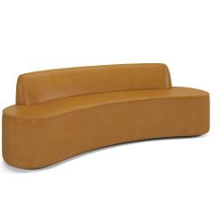 Imagem de Sofá 5 Lugares Para Sala De Estar Living 300cm Koane D06 Sintético Caramelo - Mpozenato