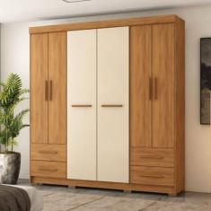 Imagem de Guarda-roupa Vitorino 6 Portas e 4 Gavetas Freijó/avelã