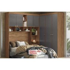 Imagem de Guarda Roupa Casal 7 Portas e 4 Gavetas Lugano Jatoba/Grafitte - Santo