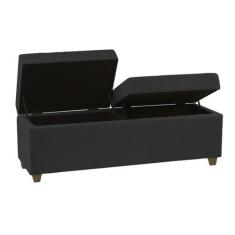 Imagem de Recamier Bau Madri 1,20M Suede Grafite - Inova Decor - Inova Decoraçõe