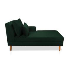 Imagem de Divã Chaise Jade 1,60 Cm Pés chanfrado Suede Verde - Neros Interiores
