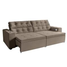 Imagem de Sofá 3 lugares Estella 2,10  metros Castor Retrátil Reclinável Tecnolo