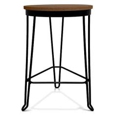 Imagem de Banqueta Banco Baixo Guatemala Estilo Industrial Preto/Villandry