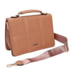 Imagem de Bolsa Feminina Transversal Bordada Alça De Mão Kit Carteira Feminina-Feminino