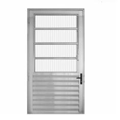 Imagem de Porta de Alumínio com Basculante 210x70cm Lado Direito Hale Esquadrias Acetinado