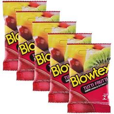Imagem de Kit c/ 5 Pacotes Preservativo Blowtex Tutti-frutti c/ 3 Un Cada