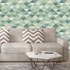 Imagem de Papel Parede Pirâmide E Triângulos Verde Claro Autocolante