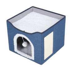 Imagem de Casa de Gato Dobrável de Camada Dupla Cama Multifuncional Macia e Confortável Segura e Confiável Fácil de Limpar Caverna Grande para Gatos para Gatos Internos, Com Almofada para
