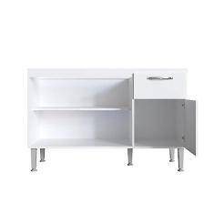 Imagem de Balcão de Cozinha 120cm 3 Portas 1 Gaveta sem Tampo Light Irm Móveis Branco