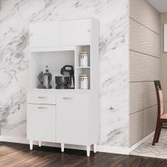 Imagem de Armário Para Cozinha Ambiente Kit Duda 90 Cm Branco - Poquema