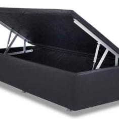 Imagem de Cama Box Ba  Solteiro Corino 78 X 188cm - Genki Kenko Colch e