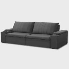 Imagem de Sofá Retrátil Reclinável 3 Lugares 245cm Baluart F05 Veludo Grafite - Mpozenato