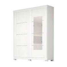 Imagem de Guarda Roupa Solteiro com Espelho 2 Portas de Correr Helena ACP MÓVEIS Branco - 100% MDF