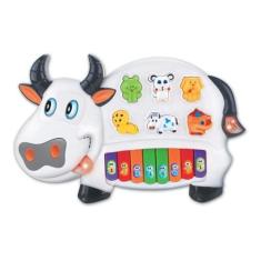 Imagem de Piano Musical Vaquinha Teclado Infantil Bebe Braskit - Dm Toys