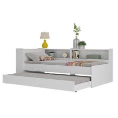 Imagem de Bicama Solteiro com Colchão Incluso, Prateleira Lateral e Baú Embutido Multimóveis Branco