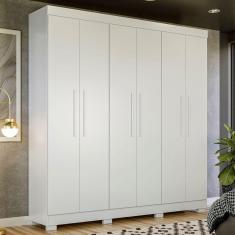Imagem de Guarda-Roupa Casal Flórida 100% Mdf 6 Portas 4 Gavetas Branco 4460 - Tigus Baby