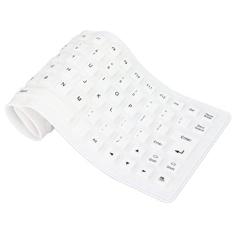 Imagem de Teclado de Silicone Mudo, 85 Teclas Design Totalmente Selado, Leve, Portátil, Silencioso, Confortável, USB Com Fio à Prova D'água Teclado de Silicone para PC (Branco)