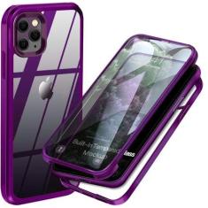 Imagem de UBUNU Capa para iPhone 12 Pro Max com protetor de tela [vidro temperado rígido 9H embutido sensível ao toque] [Proteção total 360] Capa transparente para iPhone 12 Pro Max para homens e mulheres 6,7