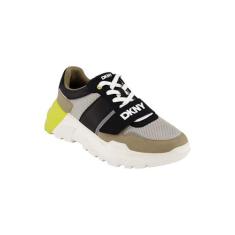 Imagem de DKNY Tênis masculino com sola de borracha e bico redondo com cadarço, Bronzeado, 44