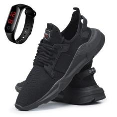 Imagem de Kit Tenis Masculino Esporte Palmilha Eva Macia Com Relogio Digital - H