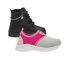 Imagem de Tenis Infantil e Bota de Menina - KIT 2 PARES Tam 20 ao 34-Feminino