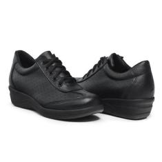 Imagem de Sapato Tênis Feminino Ortopédico Diabetes Conforto Preto Rf911 - Pisad