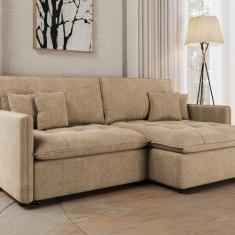 Imagem de Sofá Cama para Sala de Estar Luna Estofados Molas Bege