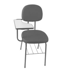 Imagem de Kit 20 Cadeiras Universitária Secretária com Porta Livros Preto