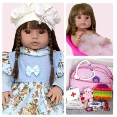 Imagem de Bebe Reborn Siliconado Realista Com Itens Luxo Fada Madrinha