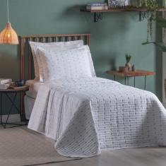 Imagem de Cobre Leito Decor Cama Solteiro Bordado Com Porta Travesseiro  2,40M X