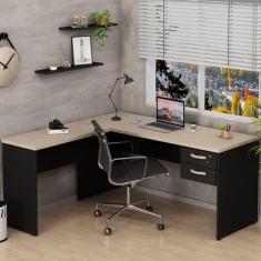 Imagem de Mesa De Escritório Em L 160X150cm Com Gaveta - Netmobil