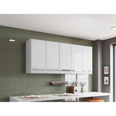 Imagem de Armario De Cozinha Aereo 5 Portas Branco Santorini Casa Mobilia