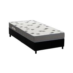 Imagem de Cama Box Solteiro: Colchão Espuma D33 Ortobom Light Saúde + Base CRC Suede Black (78x188)
