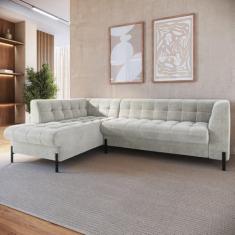 Imagem de Sofá 3 Lugares com Chaise Terminal Cod. 2881 Zênite Yescasa Bege