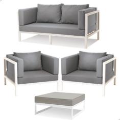 Imagem de Jogo De Sofá Bogarim Completo Cinza